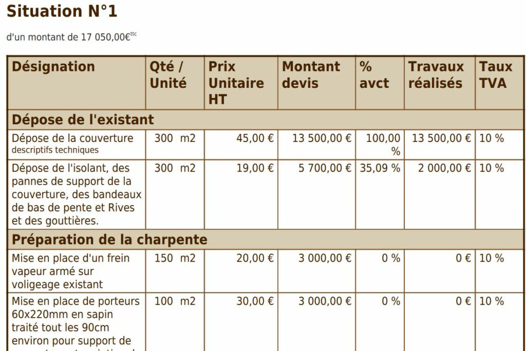 Affichage de la facture, partie 1